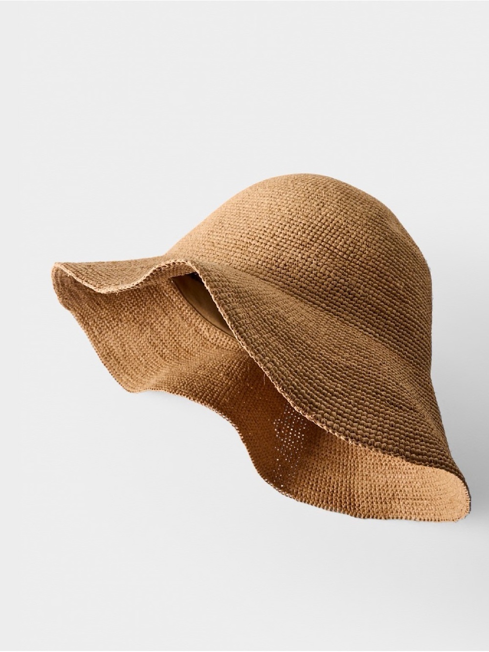 NWOT Aritzia, packable handmade sunbeam rafia short-brim straw hat, Medium - Picture 4 of 9